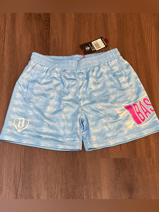 Baseball Lifestyle 101 Other - Baseball Lifestyle 101 Pennant Cotton Candy Blue Mesh Shorts Youth XL NWT